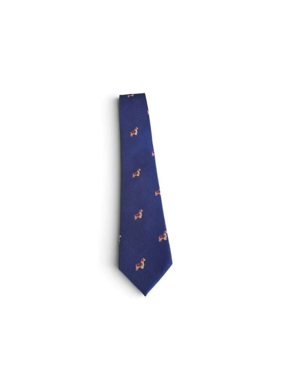 Boys Crewcuts Silk Dog Embroidered Blue Tie